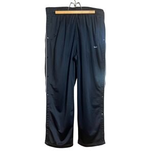 Reebok XL Mens Black Tearaway Track Pants Snap Side Athletic Training Heavy‎